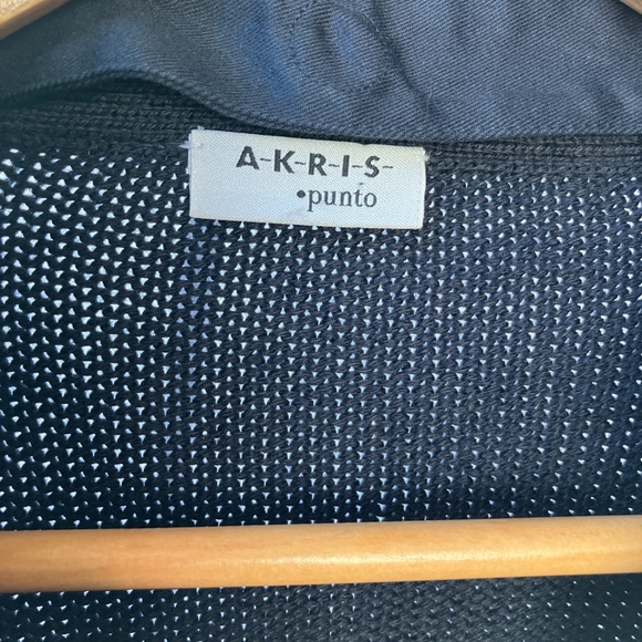 Akris Punto black blue wool cotton cardigan - Picture 7 of 7